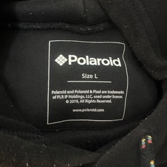 【L】GU polaroid/ポラロイドコラボ　プルオーバー　パーカー　黒の画像