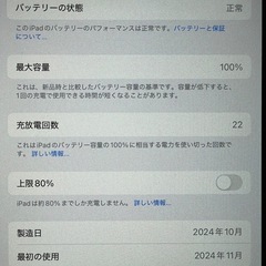 19時まで値下げ中【バッテリー最大容量100%】11インチiPad Air (M2)Wi-Fiモデル 128GB -スペースグレイの画像