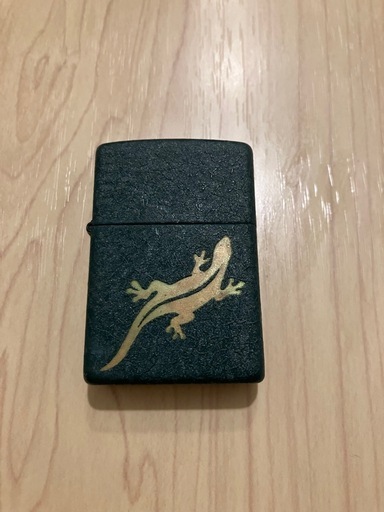 レア物　ZIPPO ジッポー トカゲ柄 グリーン系 オイルライター　ビンテージ