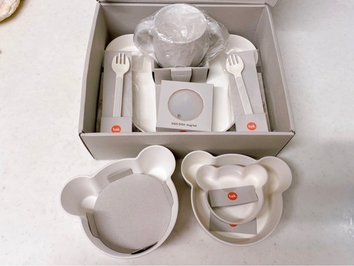 tak. 子ども用食器セット クマ型プレート　キッズディッシュ ギフトボックス