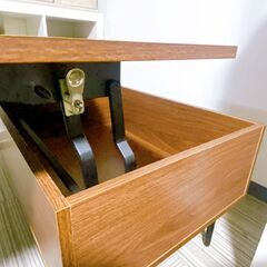  M501　エアリゾーム ローテーブル 天板昇降式 収納付 北欧 モダン おしゃれテーブルの画像