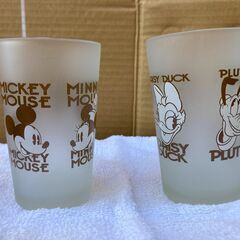 ディズニー　レトロ風イラストグラス 5個セットの画像