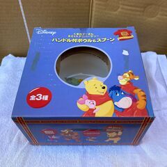ディズニー　くまのプーさん　80thアニバーサリー　ハンドル付ボウル＆スプーン　3個セットの画像