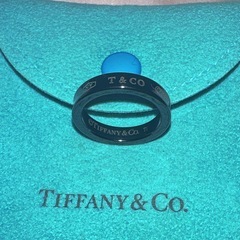 【 希少 】TIFFANY&CO. ティファニー 1837 チタン ナロー リング ブラック 指輪 10号 付属品あり 極美品の画像