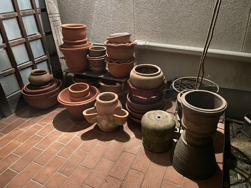 テラコッタ、植木鉢、ストロベリーポット　まとめて