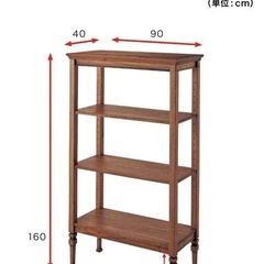ベルメゾン　すっきりしたデザインで使いやすいアンティーク調のオープンラック 本棚　シェルフの画像