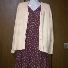 カーディガン　ベージュの画像