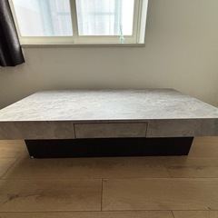 リビングテーブル　ローテーブル　センターテーブル　大理石風　長方形　2人用テーブルの画像