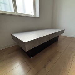 リビングテーブル　ローテーブル　センターテーブル　大理石風　長方形　2人用テーブルの画像