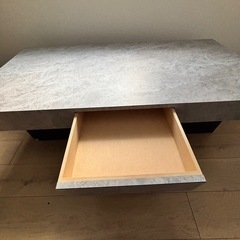 リビングテーブル　ローテーブル　センターテーブル　大理石風　長方形　2人用テーブルの画像