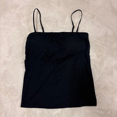 1度洗濯のみ未着用　ユニクロ　UNIQLO　エアリズムコットンブラチューブトップ　Sサイズ　ブラックの画像