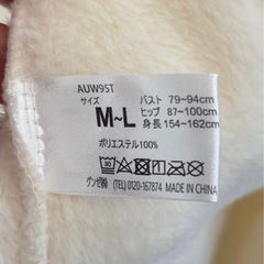 【定価4,070円】新品未使用 GUNZE UCHI-COLLE ウチコレ　着る毛布 ふわとろガウン M〜L アイボリーの画像