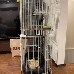 ペットケージキャットケージ 2段の画像