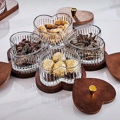 新品未使用  4個セット  アカシア材＆ガラス瓶 蓋付き の画像