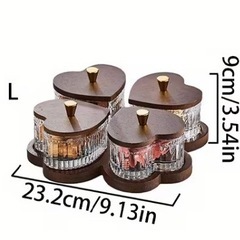 新品未使用  4個セット  アカシア材＆ガラス瓶 蓋付き の画像