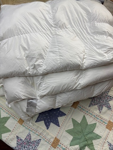 羽毛掛け布団ダブルの3枚セット (みっきー) 安里の寝具《毛布