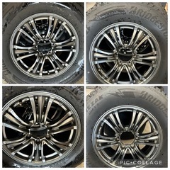 プラド ハイラックス サーフ 等 4本 社外 17インチ 7.5J +25 6H PCD 139.7 スタッドレス ブリヂストン ブリザック DM-V3 2022年 265/65R17の画像