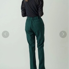 未使用　カスタネ　定価7,150円　ハイウエストイージースリムスラックスパンツ　グリーンの画像