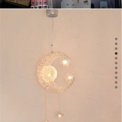 月のライト LED対応 5灯ペンダントライト 三日月 ムーンライト 工事不要 取付簡単 G4電球付き 天井照明 インテリアライトの画像