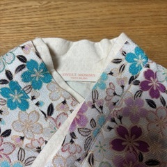 スウィートマミー　袴ロンパース　着物　ベビー　ピンク　花柄　紫　水色　80cmの画像
