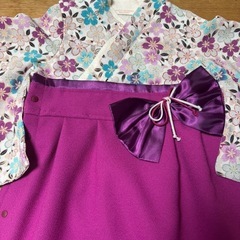 スウィートマミー　袴ロンパース　着物　ベビー　ピンク　花柄　紫　水色　80cmの画像