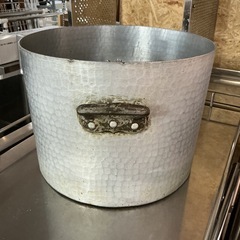 寸胴鍋(ずんどうなべ)🌈業務用❗️円筒形アルミニウム製厨房用品•厨房機器調理器具サビ•汚れあり💦シルバーの画像