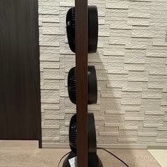 扇風機　3連マルチファン　タワーファン　木目調　サーキュレーターの画像