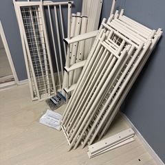 2段ベッド スチール 白ホワイト シングルの画像