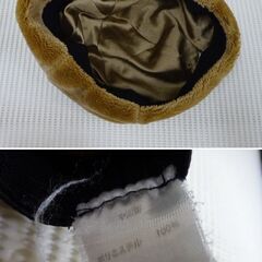 ( E-76 )レディース 冬用 帽子 ２つセット ニット帽 ベレー帽 ビーニー型 グリーン ブラウン フリーサイズ 中古の画像