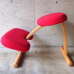 【良品】バランスチェアイージー　サカモトハウス 　レッドの画像