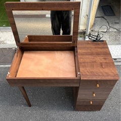 木製ドレッサー　化粧台　引き出し付き　大きめドレッサー　ナチュラルの画像