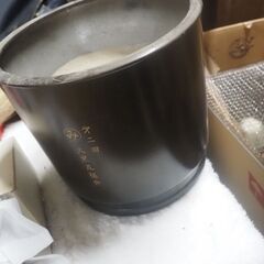 火鉢、灰汁付き、レトロ、大黒、２４x２４x２３、真鍮かアルミの画像