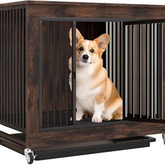 【新品未使用】犬ケージ 小型犬 屋根付き ウッディサークル 犬小...