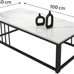 【新品未使用】ローテーブル 大きめ リビングテーブル 大理石 テーブル コーヒーテーブルの画像