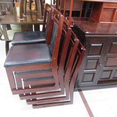 複数在庫 チェア 幅43×奥行50×高さ74cm 座面34cm 低め 木製 濃い茶系 スタッキング可能 椅子 イス いす 苫小牧西店の画像