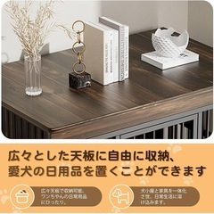 【新品未使用】犬ケージ 小型犬 屋根付き ウッディサークル 犬小屋 中型犬 キャスター付きの画像