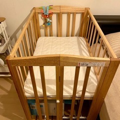 KATOJI 折りたたみ式ベビーベッド マットレス付き(ミニ60×90cm) の画像