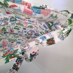 【ハンドメイド】クリスマス柄ミニトートバッグ（白）の画像