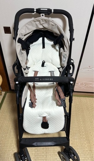 美品 AILEBEBEフラコットFs ベビーカー◆アースグレイ◆0ヶ月～36ヶ月