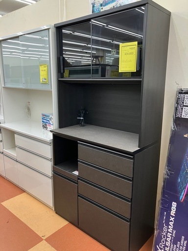 ★ジモティー割引20%★スライド扉オープンボード ニトリ SP201-100KB グレー ブラック《リサイクルショップドリーム次屋店》☆尼崎市若王寺☆