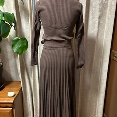 ビームス　ブラウンリブ編みセットアップの画像