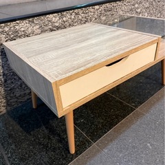 ロウヤ　ローテーブル　ガラステーブル　ナチュラル　北欧風デザインの画像