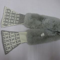 ( E-77 )ファーマフラー ティペット ２つセット グレー ブラウン レディース 差し込みマフラー フリーサイズ 中古の画像