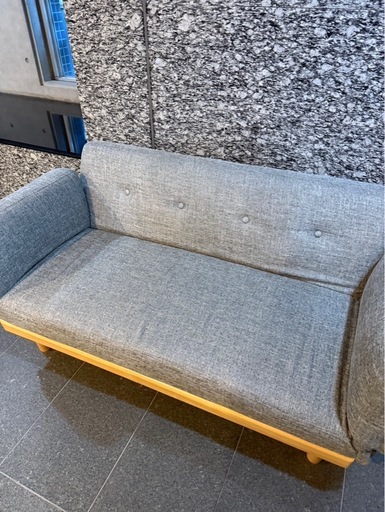 LOWYA ロウヤ 2人掛けソファ ソファベッド 木製フレーム×ファブリック