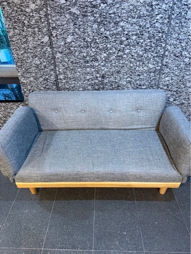 LOWYA ロウヤ 2人掛けソファ ソファベッド 木製フレーム×ファブリック