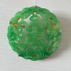 K18GF   リング  指輪 翡翠色ブローチの画像