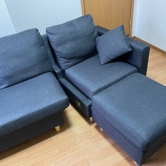 ソファー ソファ L字 コーナー 3人掛け カウチソファー オットマンの画像