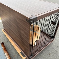【リユースマン倉敷】ペットゲージ 木製 オシャレ 小型犬・中型犬の画像