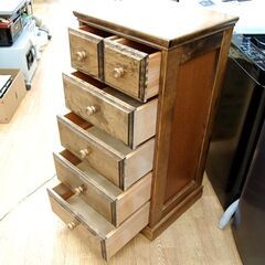 木製 5段チェスト 幅47.5×奥44×高99cm たんす 衣類収納 箪笥 タンス スリムチェスト ミニチェスト 札幌市 清田区 平岡の画像