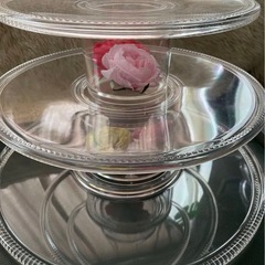 クリアケーキスタンド3段2個　　
の画像
